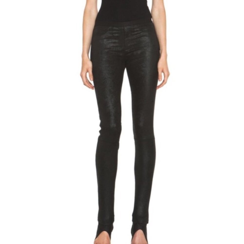 Helmut Lang Legging LBack Pull On Coated Black Skinny Pant Size 27‎
